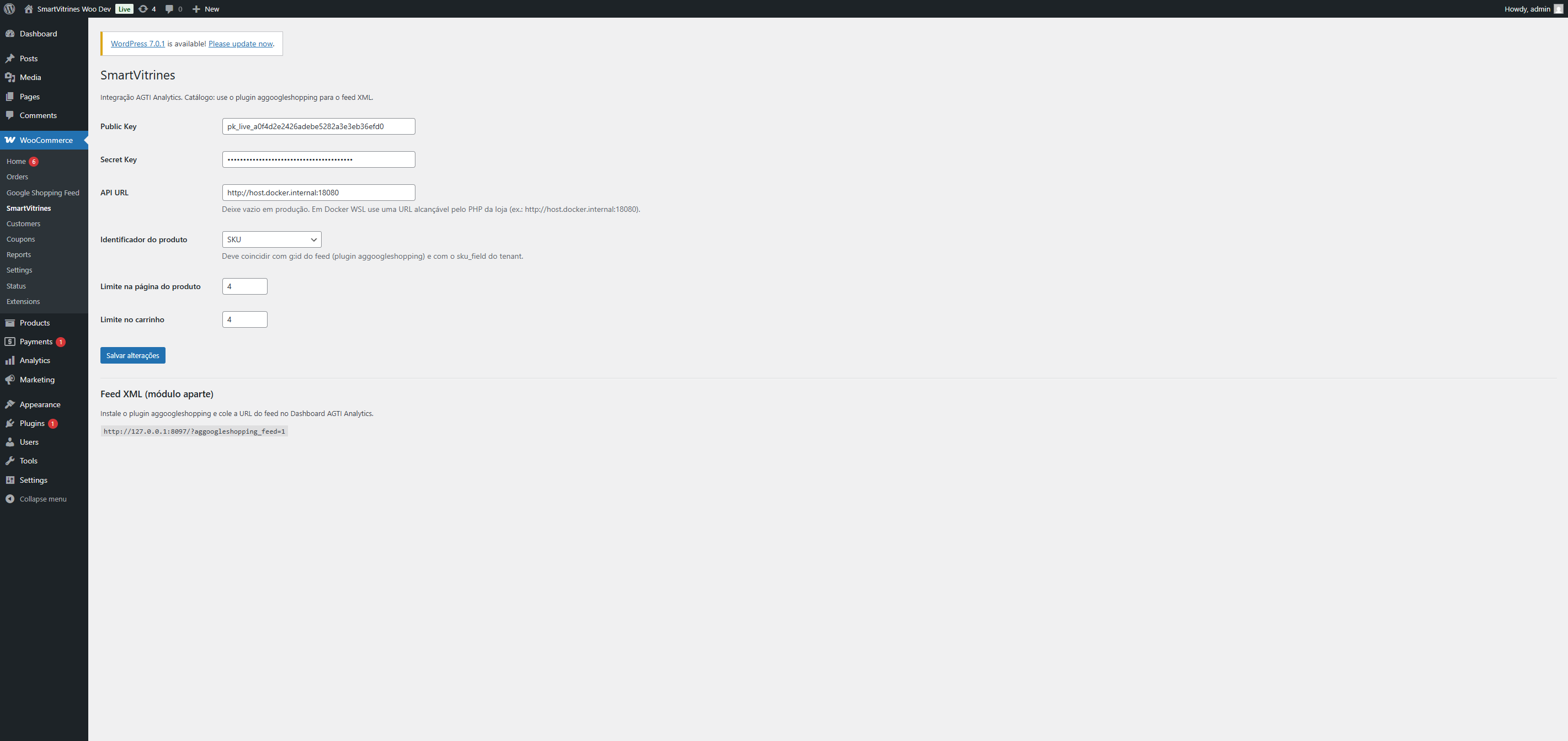 WooCommerce → SmartVitrines